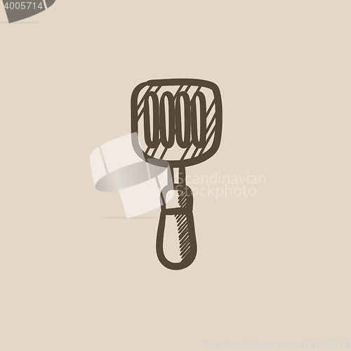 Image of Kitchen spatula sketch icon.