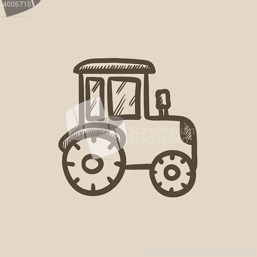 Image of Tractor sketch icon.