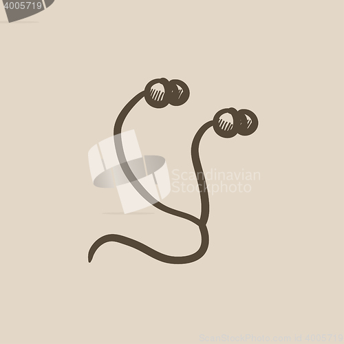 Image of Earphone sketch icon.