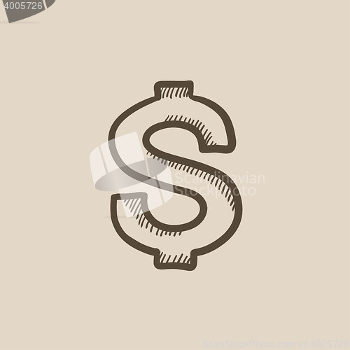 Image of Dollar symbol sketch icon.