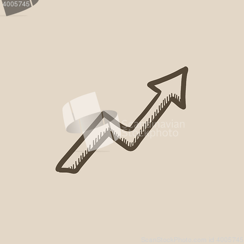 Image of Arrow upward sketch icon.