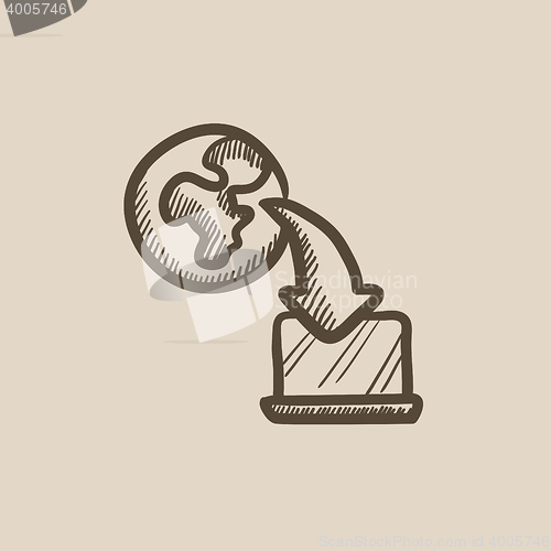 Image of Online education sketch icon.