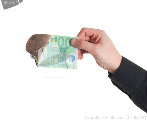 Image of Burning one hundred Euros