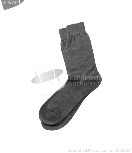 Image of Black man\'s sock on a white background.