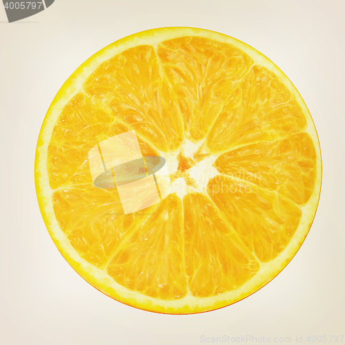 Image of half oranges. 3D illustration. Vintage style.