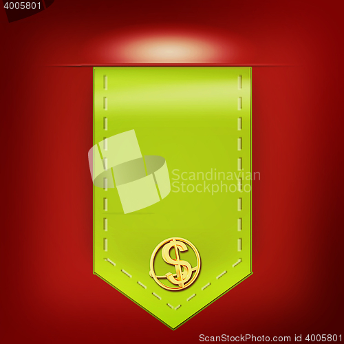 Image of icon arrow with a dollar sign. 3D illustration. Vintage style.