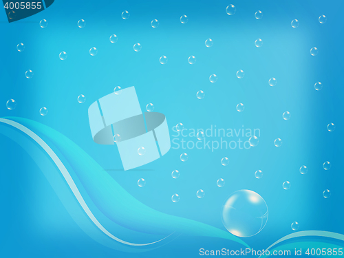 Image of Blue water drops background. 3D illustration. Vintage style.