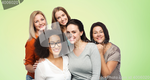 Image of group of happy different women in casual clothes