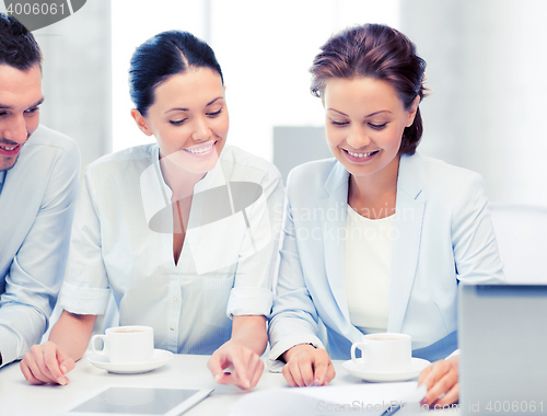 Image of business team having discussion in office