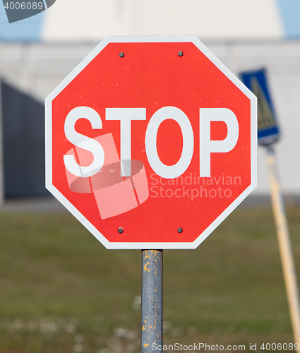 Image of Old stop sign on an abandoned USAF air base