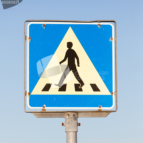 Image of Vintage pedestrian transit traffic sign