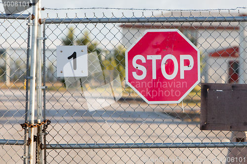 Image of Old stop sign on an abandoned USAF air base