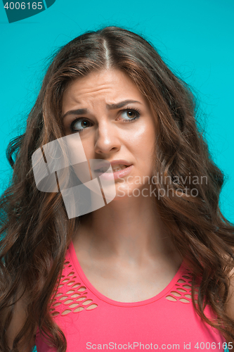 Image of The portrait of disgusted woman