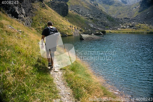 Image of Romantic mountain lake in Alps