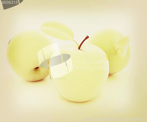 Image of apples . 3D illustration. Vintage style.