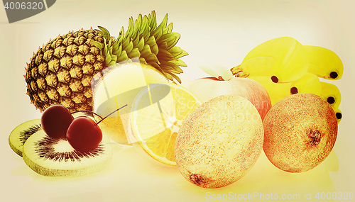 Image of Citrus. 3D illustration. Vintage style.