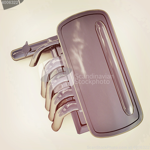 Image of Exhaust system. 3D illustration. Vintage style.