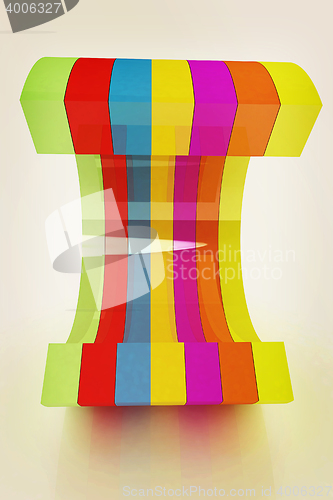 Image of 3d colorful abstract shape. 3D illustration. Vintage style.