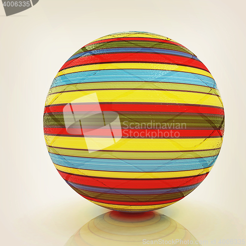 Image of 3d colored ball. 3D illustration. Vintage style.