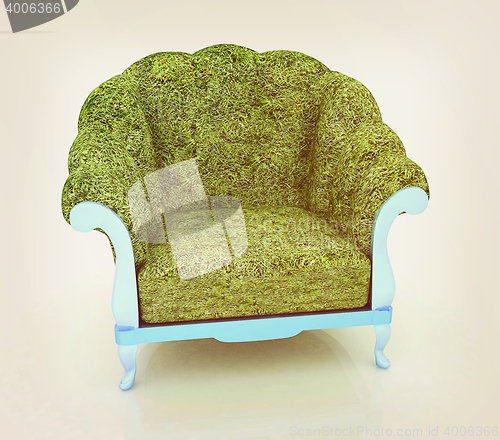 Image of Herbal armchair. 3D illustration. Vintage style.