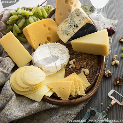 Image of Various types of cheese set