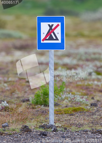 Image of No camping sign, Iceland