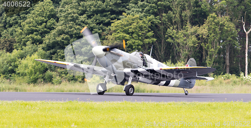 Image of LEEUWARDEN, THE NETHERLANDS - JUNE 10, 2016: A vintage Spitfire 