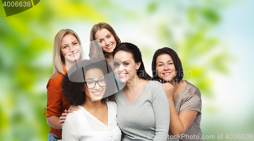 Image of group of happy different women in casual clothes