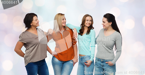 Image of group of happy different women in casual clothes