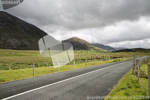 Image of asphalt road at connemara in ireland