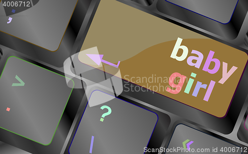 Image of computer keyboard key button - baby girl vector keyboard key. keyboard button. Vector illustration