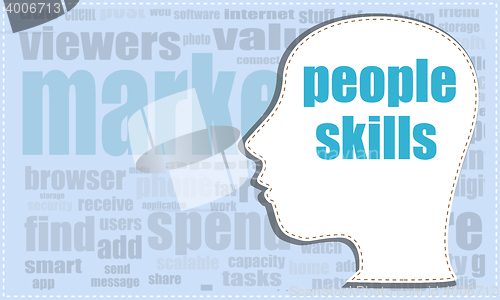 Image of people skills, vector head, profile icon, woman head silhouette, business man head. vector illustration