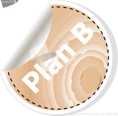 Image of plan b words on vector business wooden app icon isolated on white background. vector illustration
