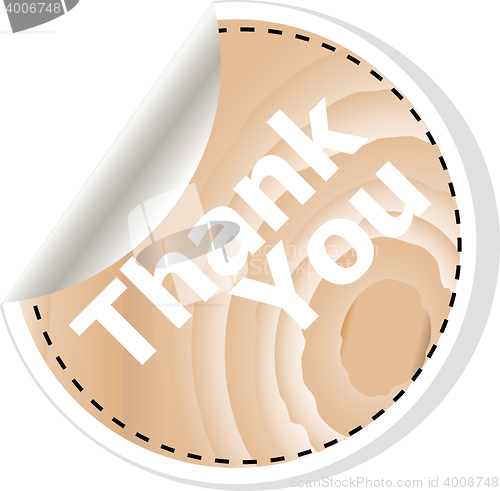 Image of thank you words on vector business wooden app icon isolated on white background. vector illustration