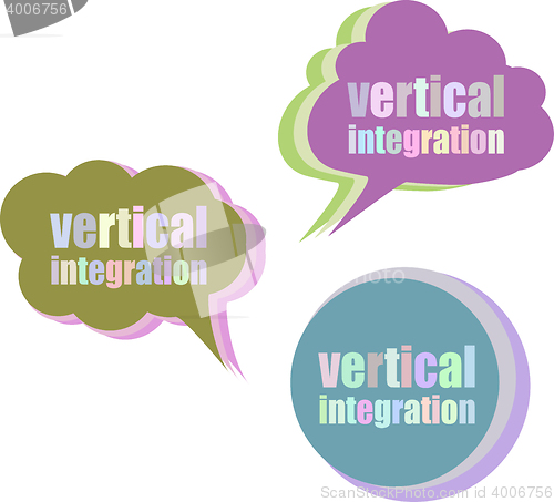Image of vertical integration. Set of stickers, labels, tags. Business banners, Template for infographics. Icon set. Icon flat. Vector illustration