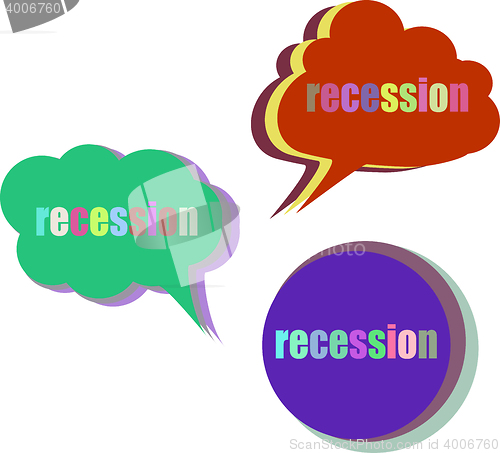 Image of recession. Set of stickers, labels, tags. Template for infographics. Icon set. Icon flat. Vector illustration