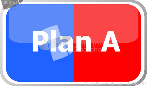 Image of plan a words on vector web button icon isolated on white. flat icon vector illustration.