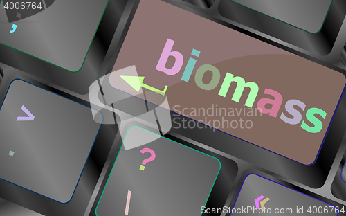 Image of Keyboard keys with biomass word button vector keyboard key. keyboard button. Vector illustration
