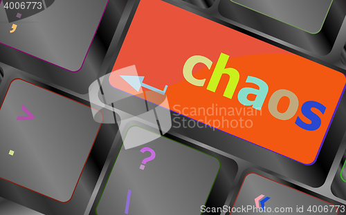 Image of chaos keys on computer keyboard, business concept, vector illustration