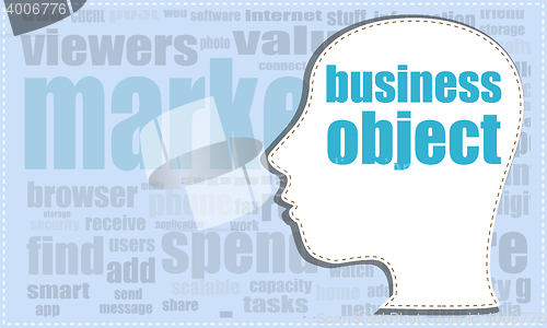 Image of business object, vector head, profile icon, woman head silhouette, business man head. vector illustration