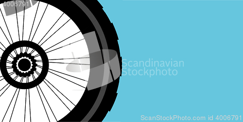 Image of vector silhouette of a bicycle wheel