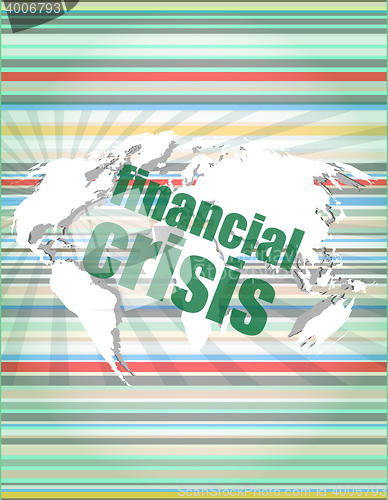 Image of financial crisis concept - business touching screen vector quotation marks with thin line speech bubble. concept of citation, info, testimonials, notice, textbox. isolated on white background. flat st