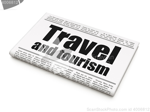 Image of Vacation concept: newspaper headline Travel And Tourism