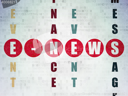 Image of News concept: E-news in Crossword Puzzle