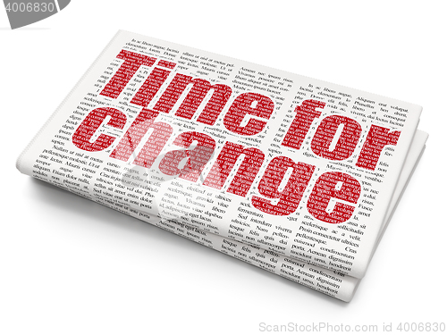 Image of Timeline concept: Time for Change on Newspaper background