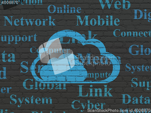 Image of Cloud networking concept: Cloud on wall background