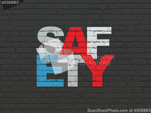 Image of Protection concept: Safety on wall background