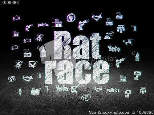Image of Politics concept: Rat Race in grunge dark room