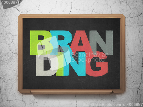 Image of Advertising concept: Branding on School board background