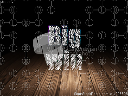 Image of Finance concept: Big Win in grunge dark room